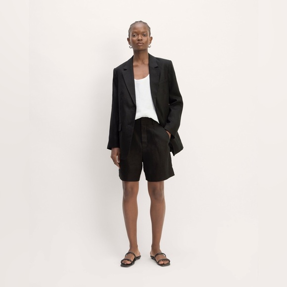NWT Everlane Oversized Black Linen Blend Blazer Size 16 - Picture 2 of 16